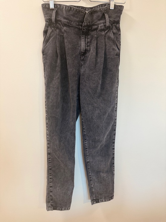 Sezane Pants - Sezane Austin Paperbag Waist Jeans Gray High Rise Pleated - Size 32 EU/US 0